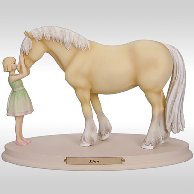 horse kisses figurine